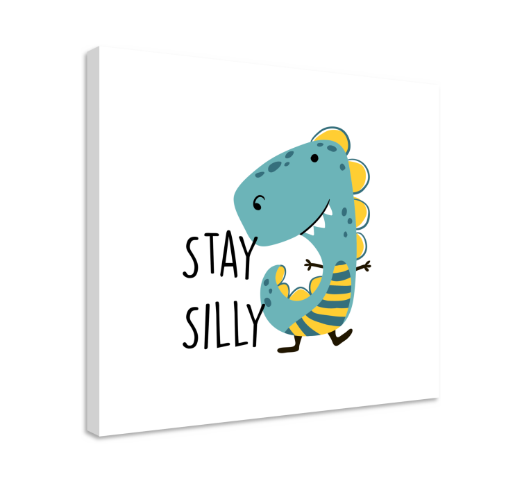 Pysy hauskana dinosaurus canvas taulu - Tenstickers