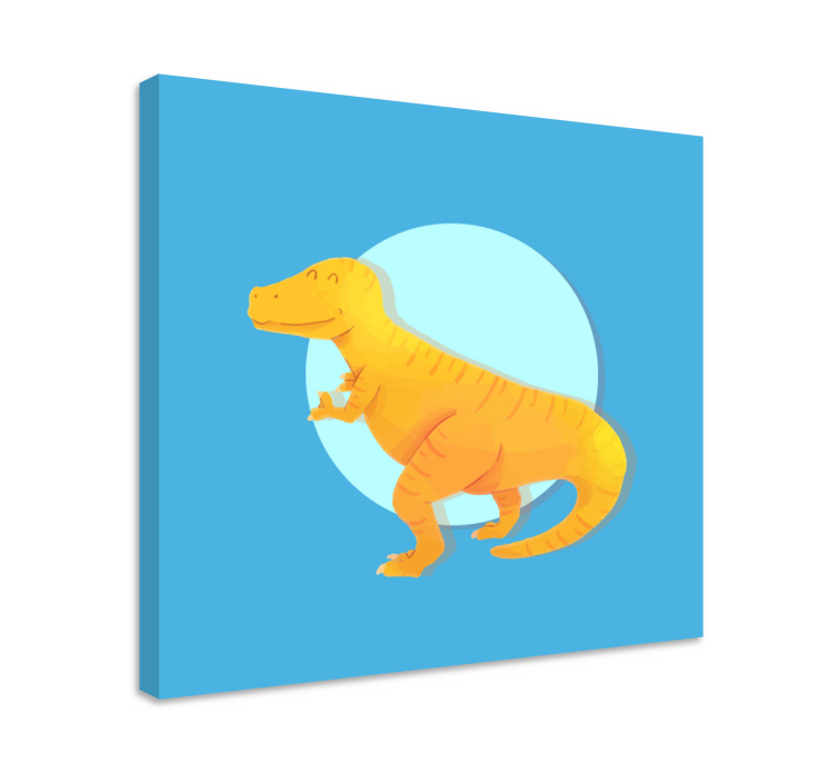 Pohjoismainen dinosaurus keltainen t-rex dinosaurus canvas - Tenstickers