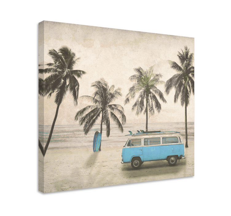 Vintage surf van canvas taulu omasta kuvasta - Tenstickers