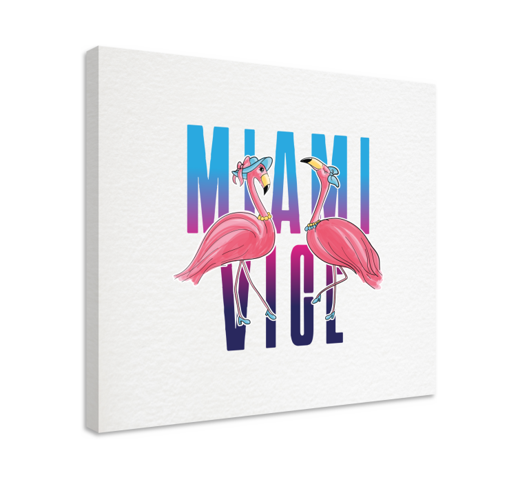 Miami varapuheen flamingo suunnittelu eläin canvas - Tenstickers