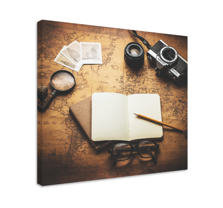 Hedelmä canvas taulu vintagekameran perusasiat - Tenstickers