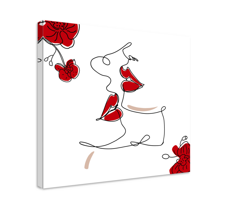 Elegant huulitaide canvas taulu - Tenstickers