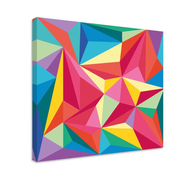 Värikäs kolmiokuvio geometrinen canvas taulu - Tenstickers