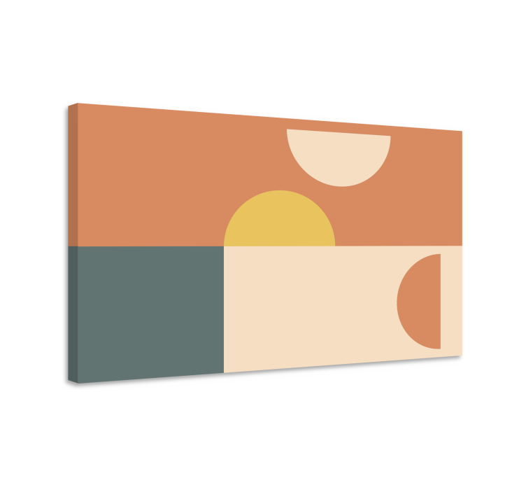 Puoliympyrät ja suorakulmiot geometrinen canvas - Tenstickers