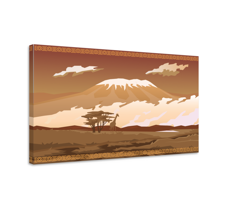 Kilimanjaro ruskea maisema canvas taulu maisema - Tenstickers