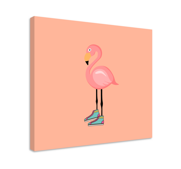 Flamingo lenkkarien kanssa olohuone canvas - Tenstickers