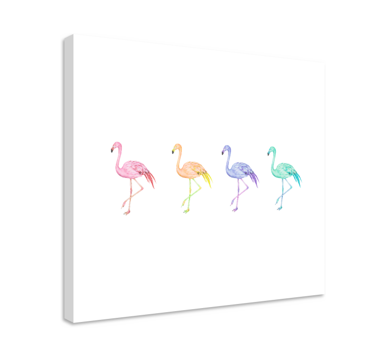 Monipuolinen flamingo-taulukokoelma koira canvas taulu - Tenstickers
