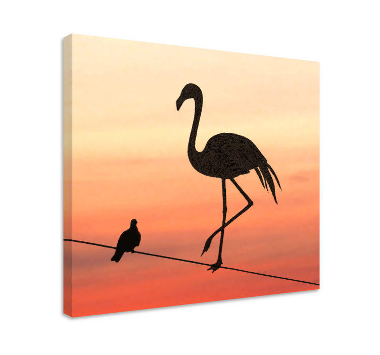 Flamingo ja lintujen suunnittelu Canvas eteiseen - Tenstickers