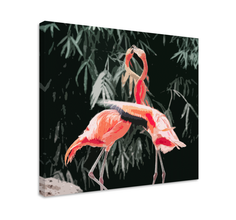 Flamingopari koira canvas taulu - Tenstickers
