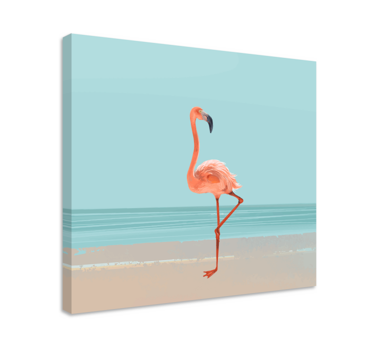 Flamingo kuva hiekalla canvas avioliitto huoneeseen - Tenstickers