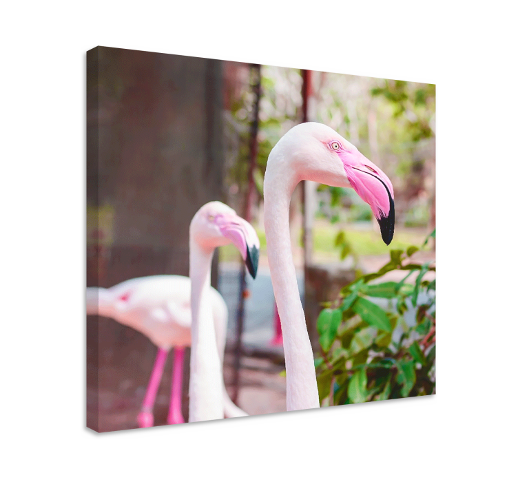 Hieno laukaus söpöjä flamingoja canvas avioliitto huoneeseen - Tenstickers
