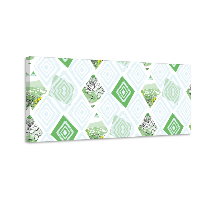 Geometrinen mehikasvi kuvio canvas taulu - Tenstickers