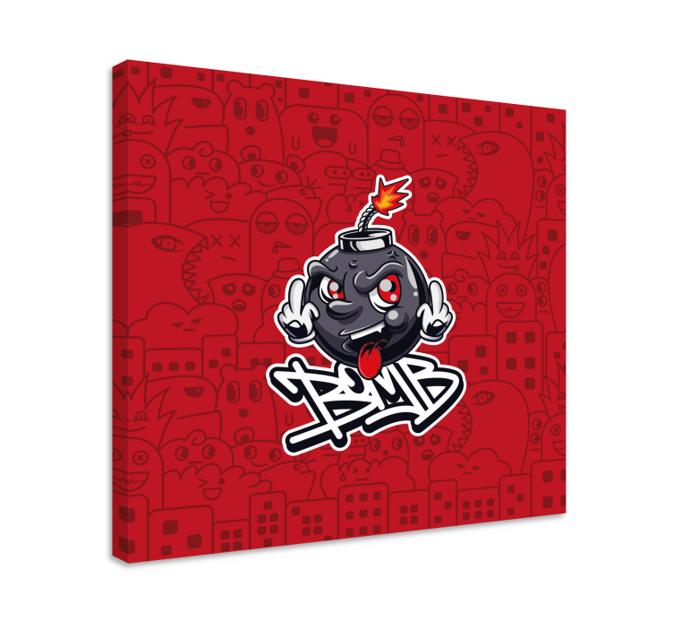 Sarjakuvapommiemojiteksti canvas taulu - Tenstickers