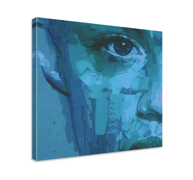 Silmän yksityiskohta sininen hahmo canvas taulu - Tenstickers