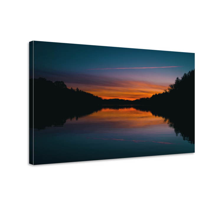 Rauhoittava auringonlaskun heijastus canvas taulu - Tenstickers