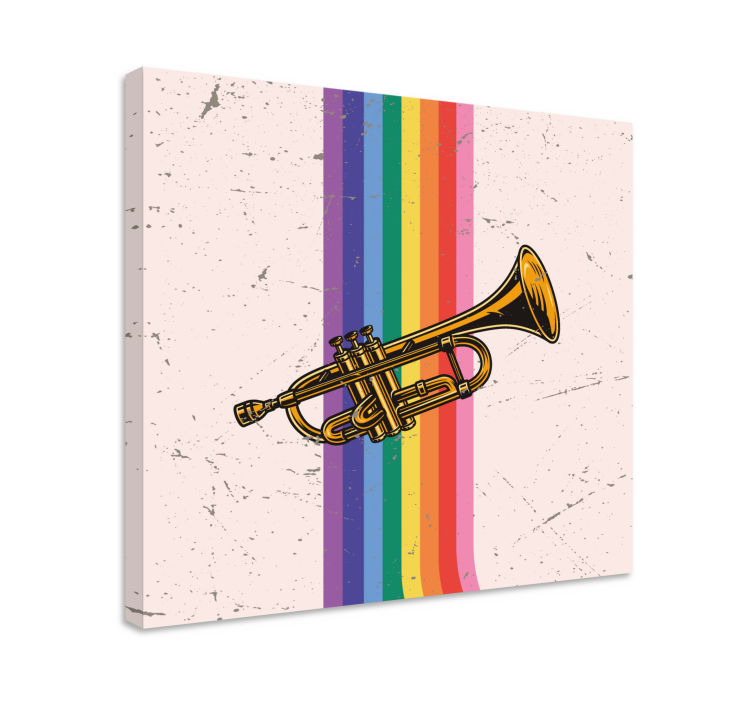 Trumpetti viivoilla musikaali canvas taulu - Tenstickers