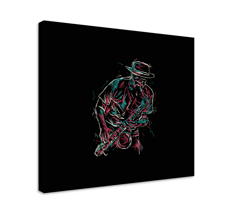 Saksofoninsoittaja musikaali canvas taulu - Tenstickers