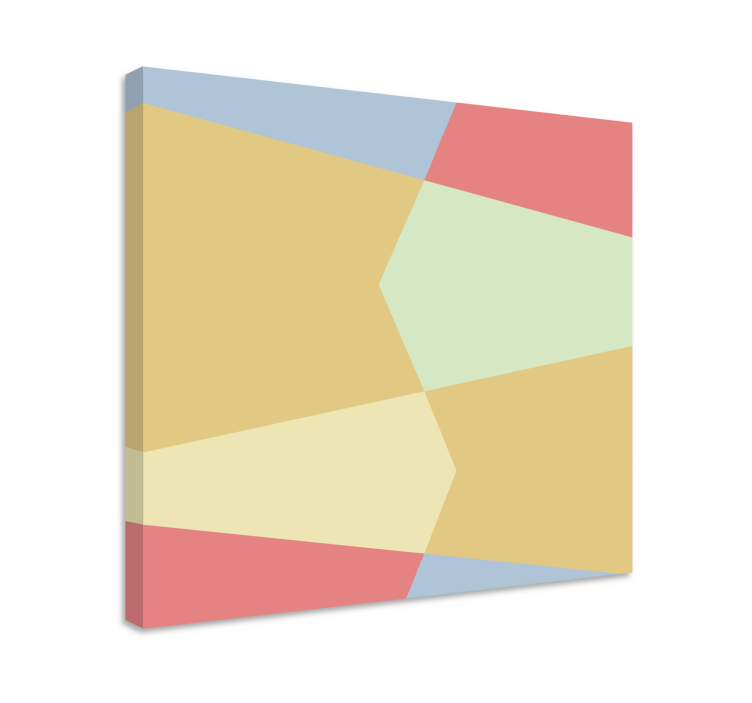 Pastellin geometriset värilohkot olohuone canvas - Tenstickers