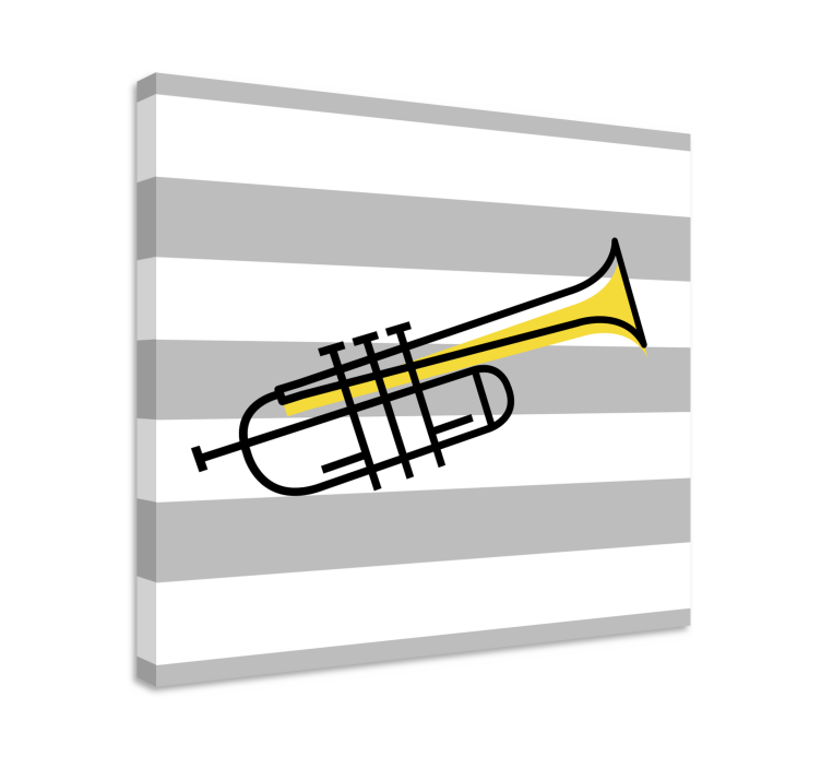 Trumpetti raidoilla musikaali canvas taulu - Tenstickers