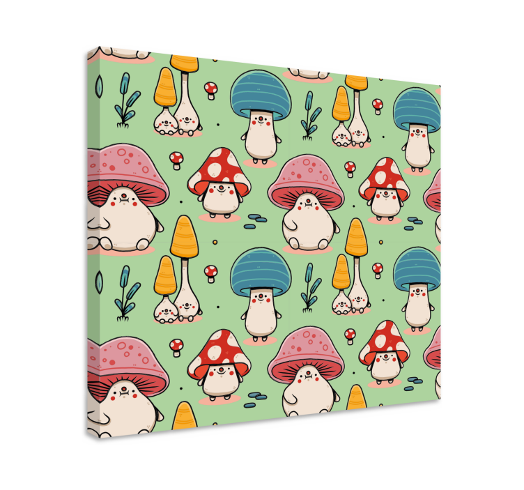 Söpöt sienieläimet canvas-taulu - Tenstickers
