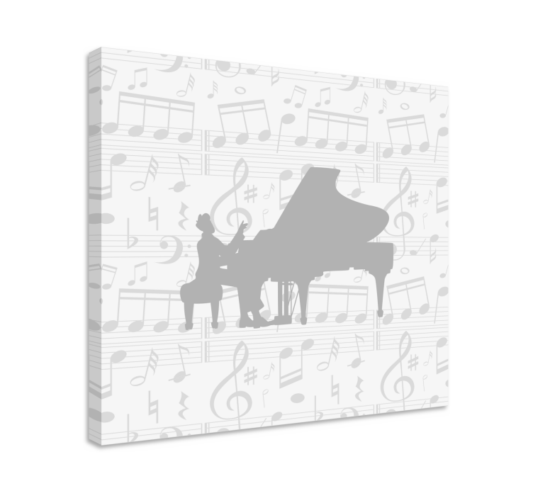 Piano melodiat siluetti canvas taulu - Tenstickers