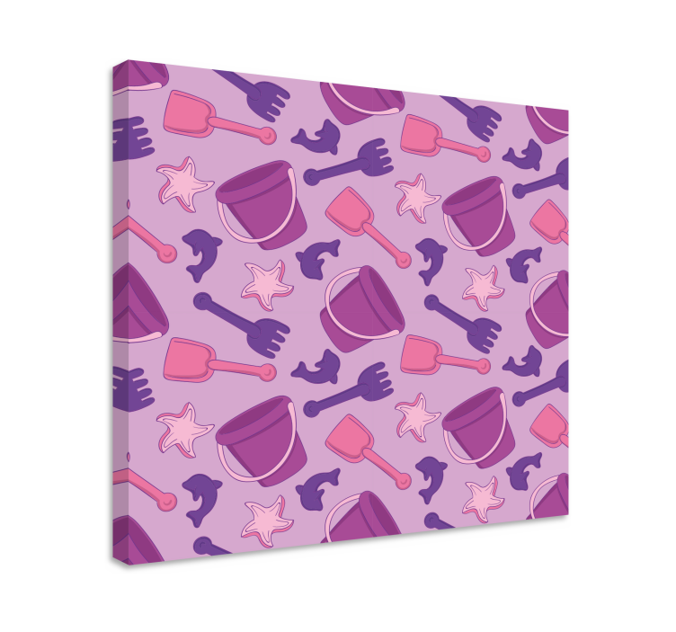 Lasten canvas taulu rantalelutkuvio - Tenstickers