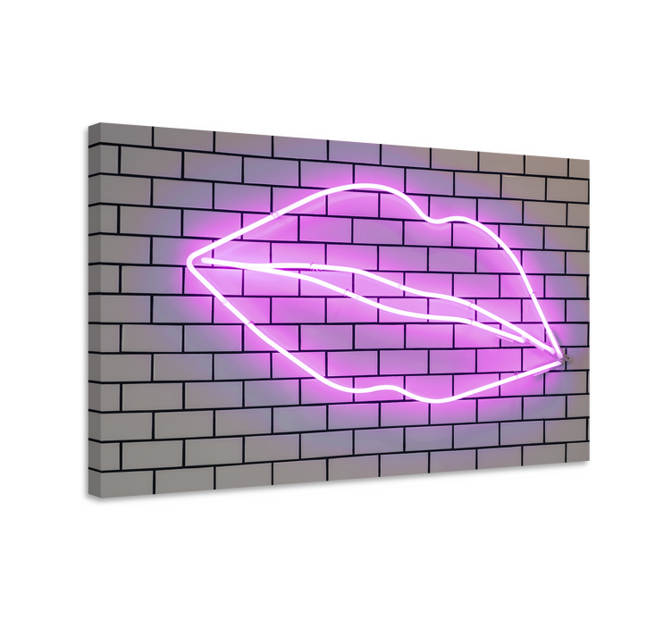 Motivoiva canvas taulu suukko neon valo - Tenstickers