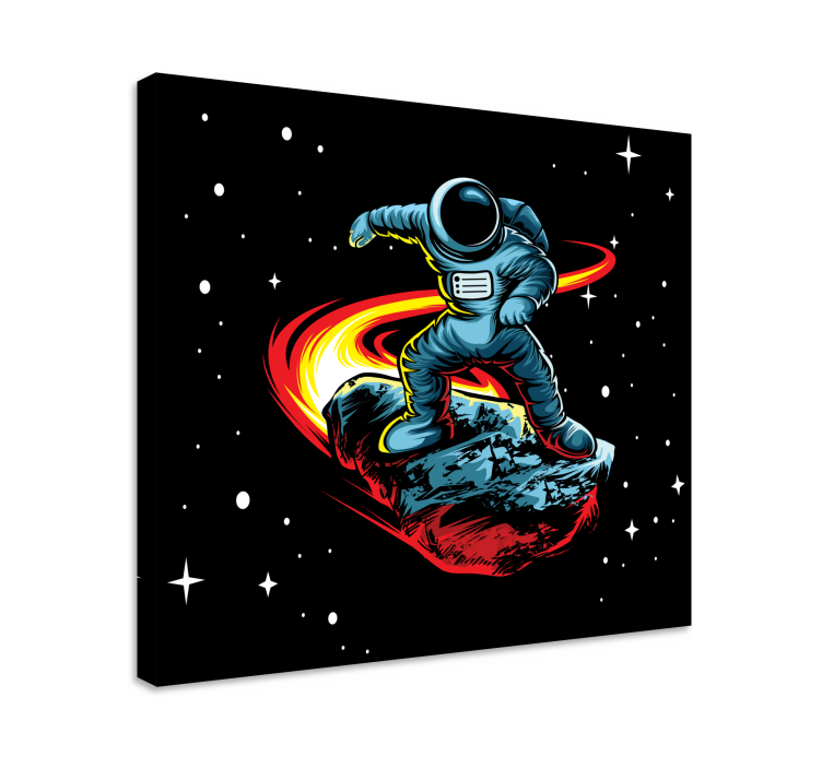 Astronautti meteorin kanssa makuuhuone canvas - Tenstickers