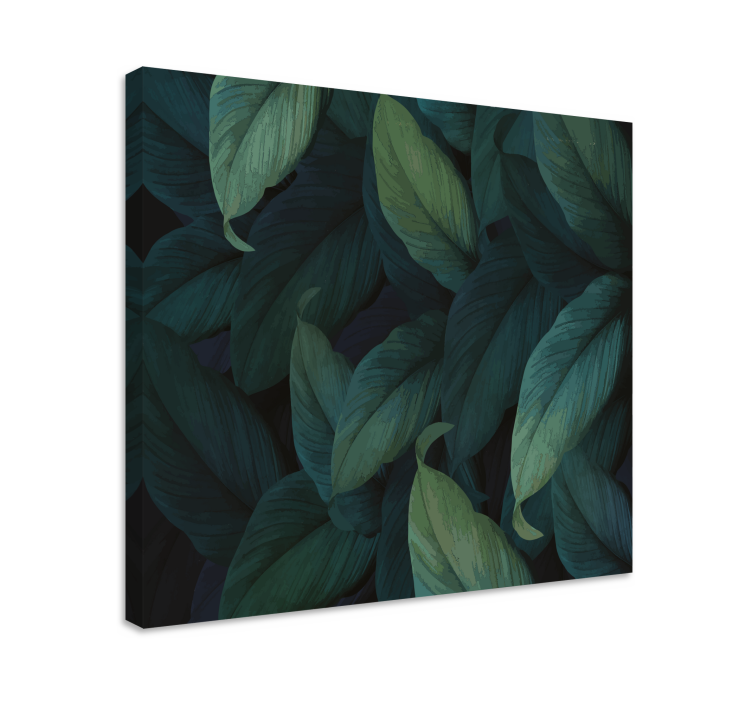 Lush greenery leaves kukka ja kasvi canvas taulu - Tenstickers