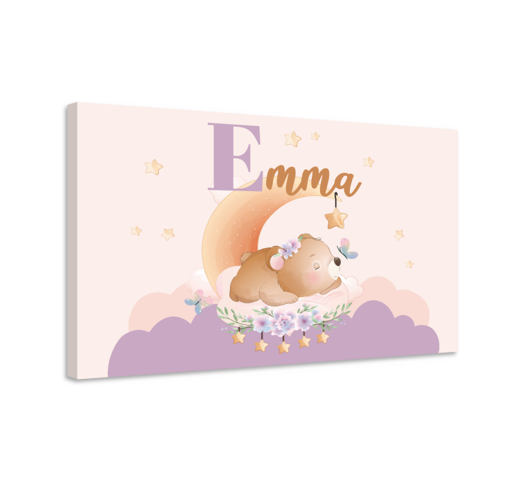 Vauvan huoneen canvas taulu unelmoiva karhu - Tenstickers