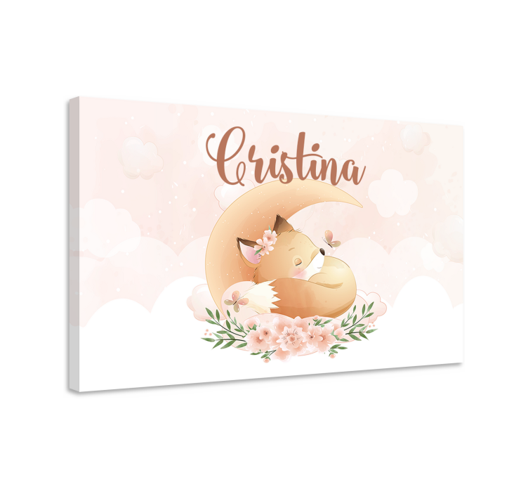 Söpö kettu tytölle nimeltä canvas taulu omasta kuvasta - Tenstickers