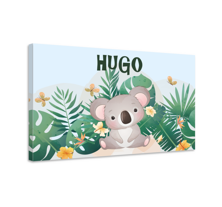 Söpö koala nimelliselle pojalle canvas taulu omasta kuvasta - Tenstickers