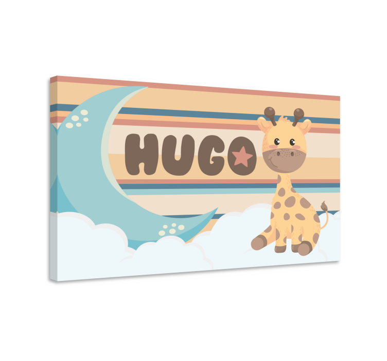 Leikkisä kirahvisuunnittelu vauvan huoneen canvas taulu - Tenstickers