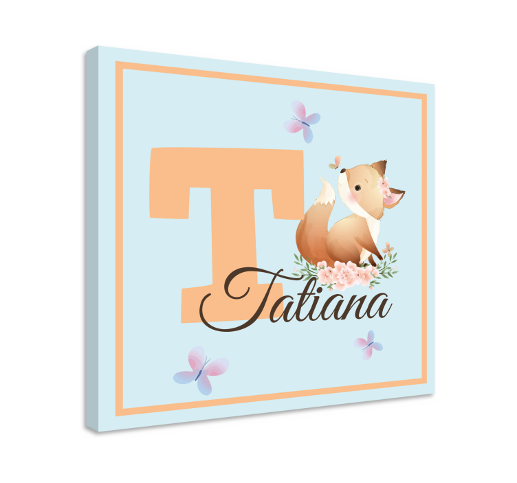 T ystävällinen kettu vauvan huoneen canvas taulu - Tenstickers
