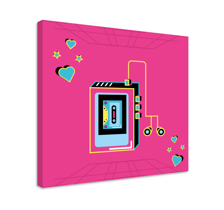 Retro kasettirakkaus musikaali canvas taulu - Tenstickers
