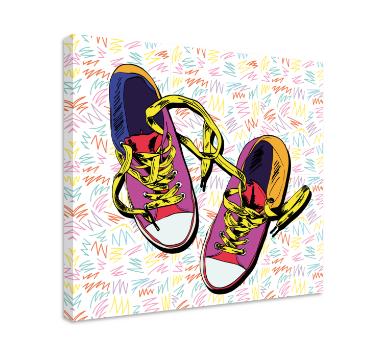 Converse kuvitus 80 -luvun kengät vintage canvas - Tenstickers