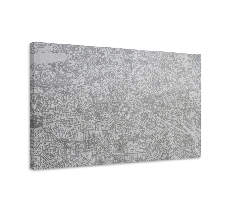 Kaupungin kartta berliini kaupunki canvas - Tenstickers