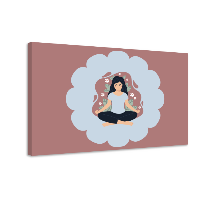 Meditatiivinen kukallinen aura mandala canvas taulu - Tenstickers