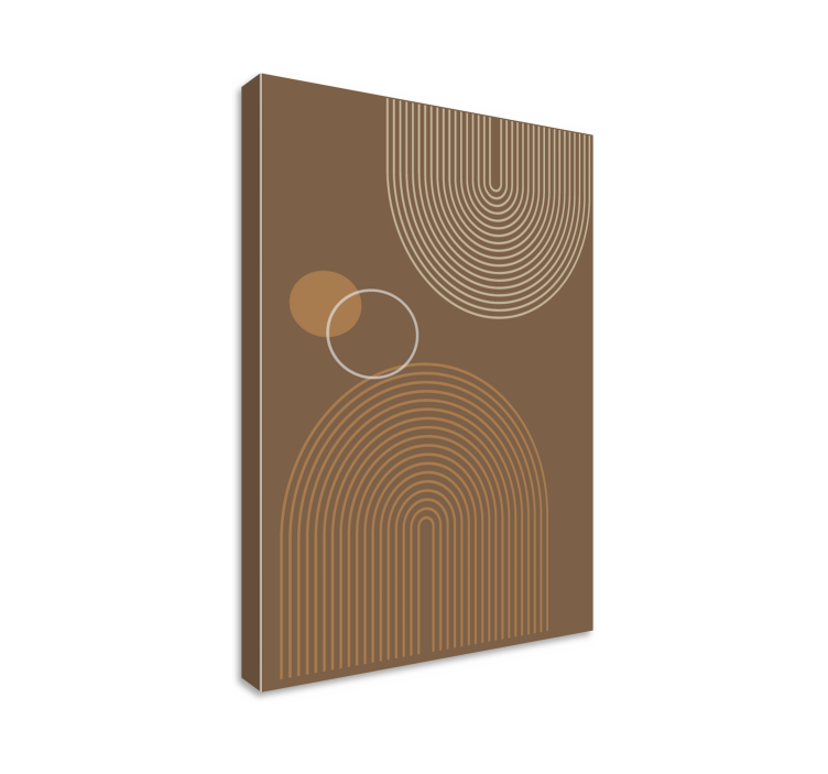 Kaarevat viivakuviot geometrinen canvas taulu - Tenstickers
