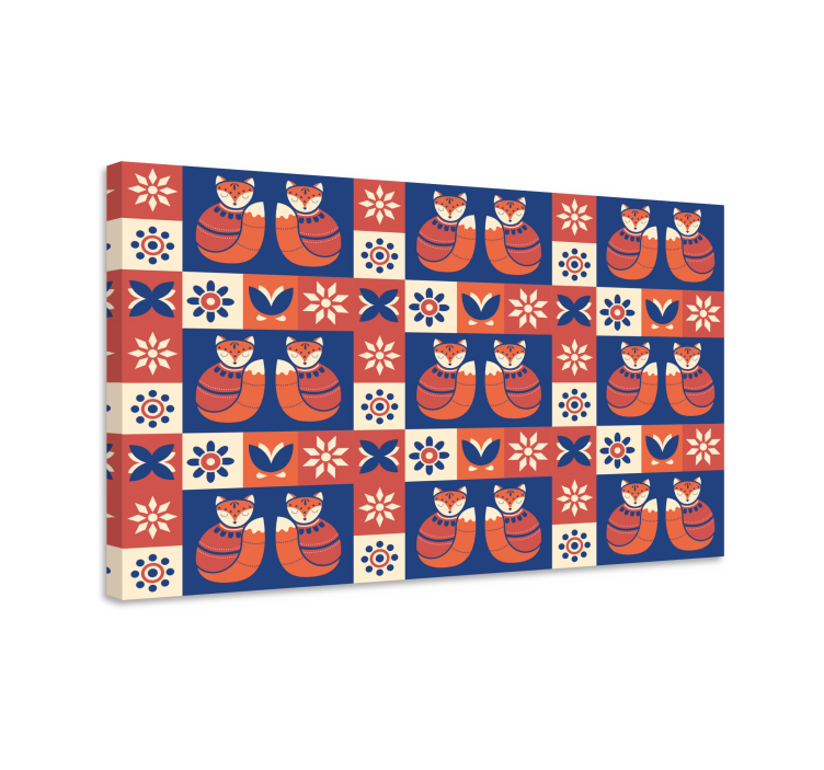 Ystävällinen kissa kuvio canvas - Tenstickers