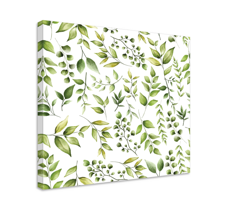 Lush greenery pattern kukka ja kasvi canvas taulu - Tenstickers