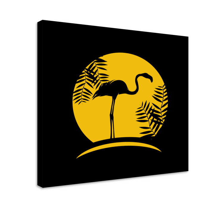 Elegantti flamingo siluetti lintu canvas taulu - Tenstickers