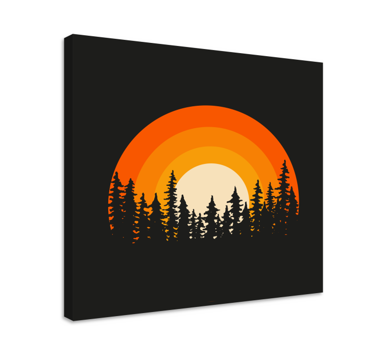 Tyylitelty auringonlasku siluetti canvas taulu - Tenstickers