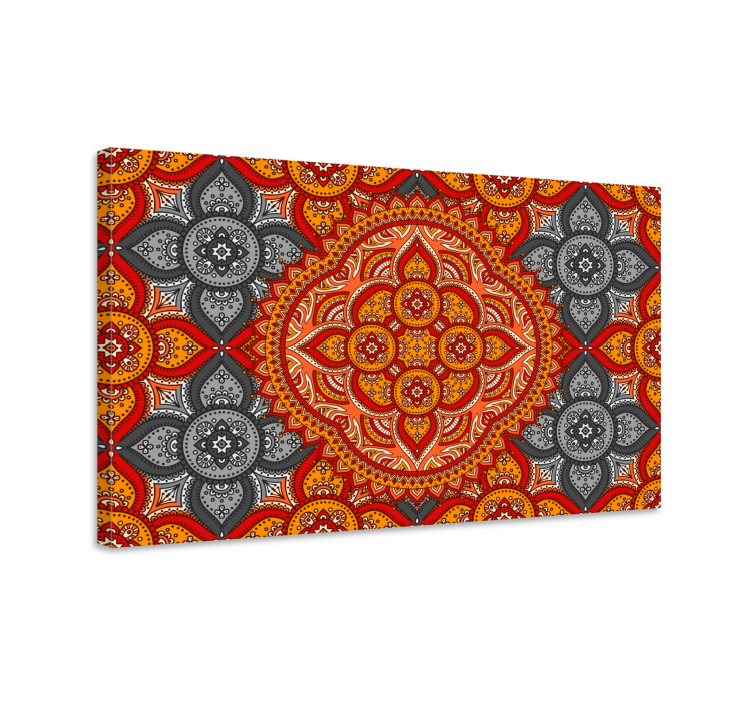 Monimutkainen kukkakuvio mandala canvas taulu - Tenstickers