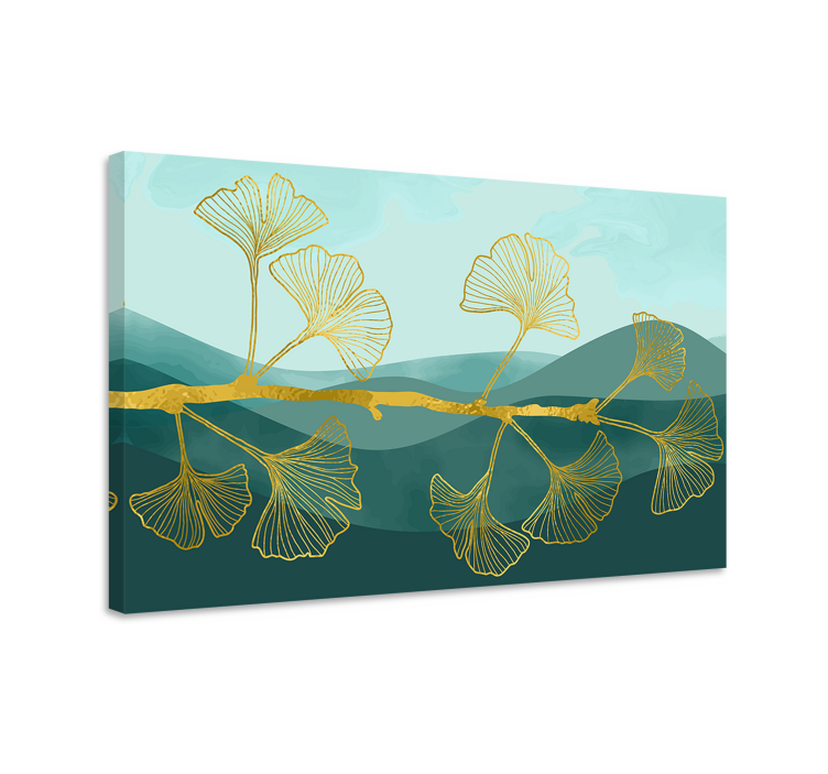 Ginkgo-lehden heijastus kukka ja kasvi canvas taulu - Tenstickers