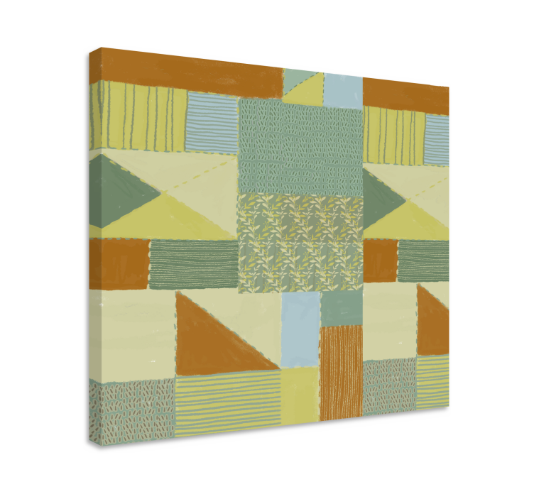 Sekakuvioinen tilkkutäkki koriste canvas taulu - Tenstickers