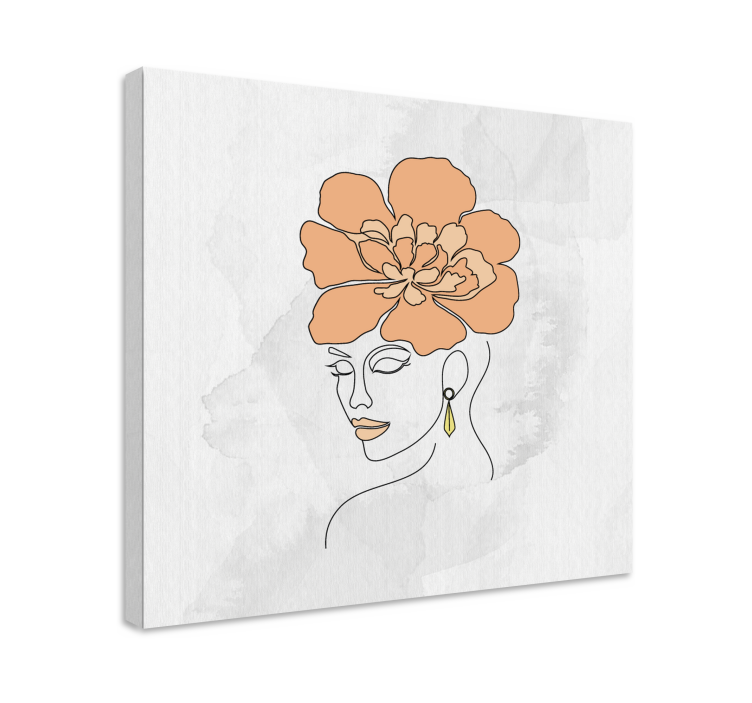 Elegantti kukka portrai taide canvas taulu - Tenstickers