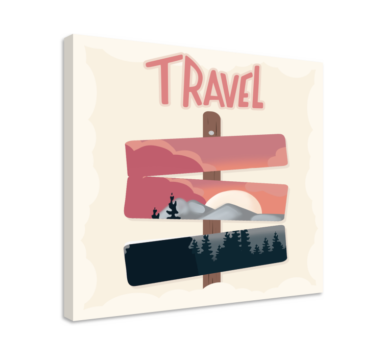 Matkakyltti kaupunki canvas taulu - Tenstickers