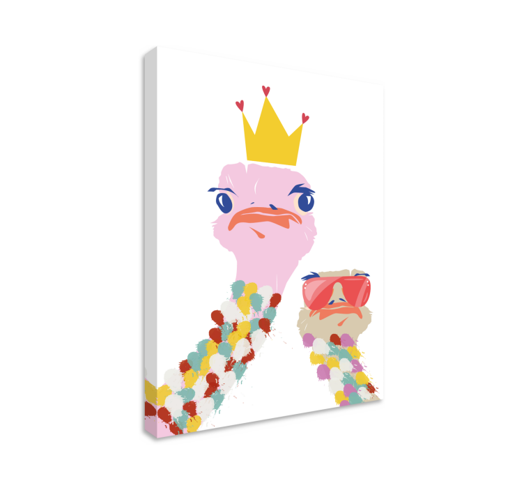 Kruunattu strutsi eläin canvas - Tenstickers