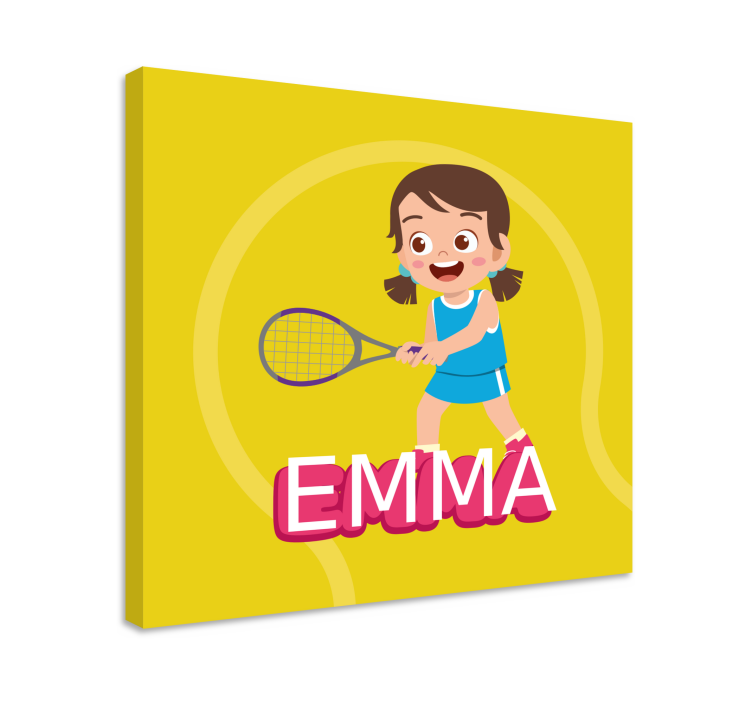 Tennis tyttö emma kukat ja kasvit canvas taulu - Tenstickers